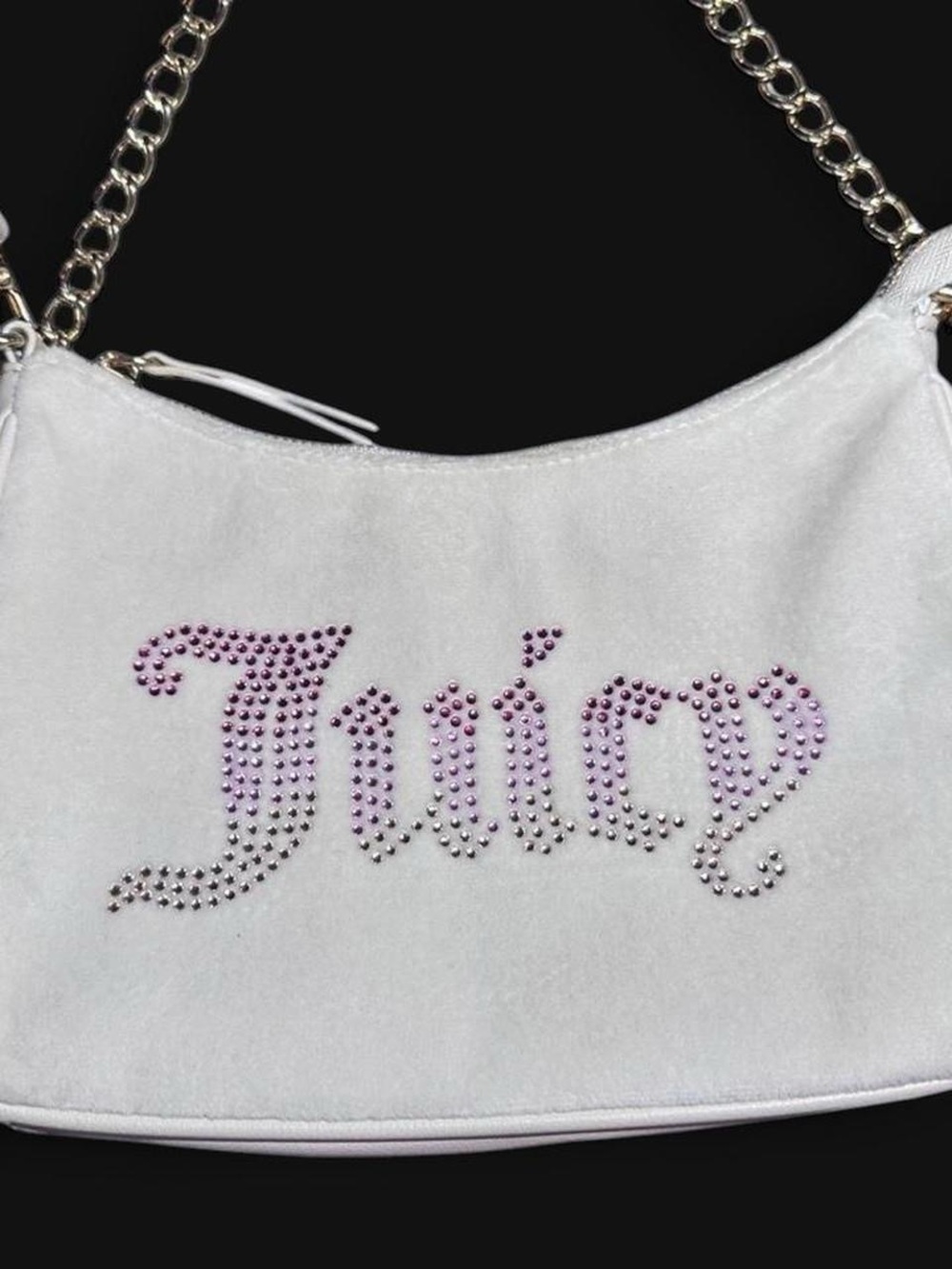 Juicy Couture White Velour shoulder purse